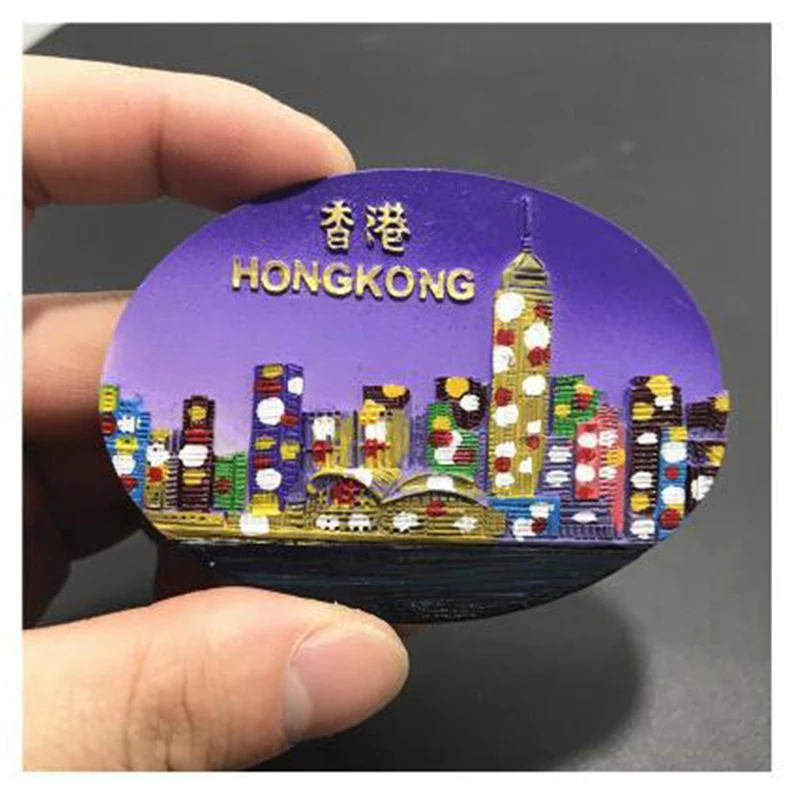 3d Творческий магнит на холодильник, производство Китай(материк) Hong Kong World туризма холодильник Стикеры s украшения смоляной магнитыдля холодильника