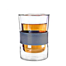 Цилиндрическая чайная чашка ручной работы с двойной изоляцией 350 мл для питья молока, чая, фруктового сока, кофе, Классическая простая боросиликатная стеклянная чашка