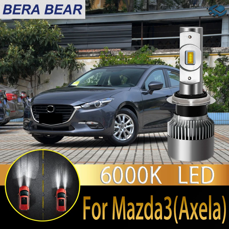 Автомобильный головной светильник BERA BEAR, светодиодный светильник для Mazda 3 Axela BM BN в подарок, светодиодный автомобильный светильник 6000K лм, белый светильник, автомобильный головной светильник 2X