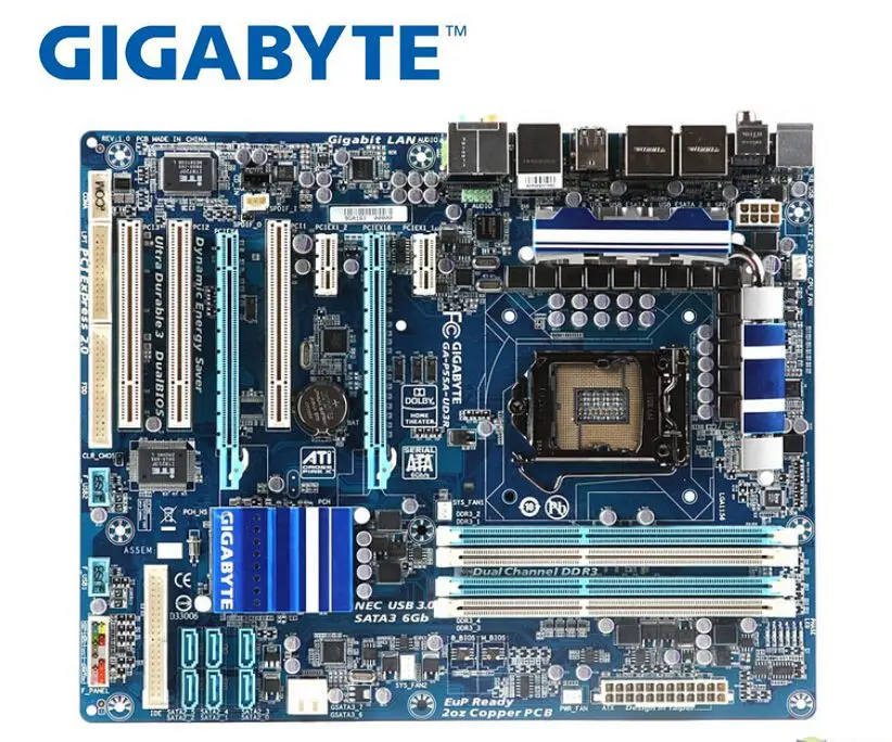 Оригинальная Материнская плата Gigabyte GA P55A UD3R LGA 1156 DDR3 16 ГБ для процессора I5 I7