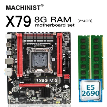 

X79 motherboard set lga 2011 kit with Intel Xeon E5 2690 CPU 8GB(2*4GB) 1600MHz DDR3 ECC REG memory RAM MATX NVME M.2 128GB SSD