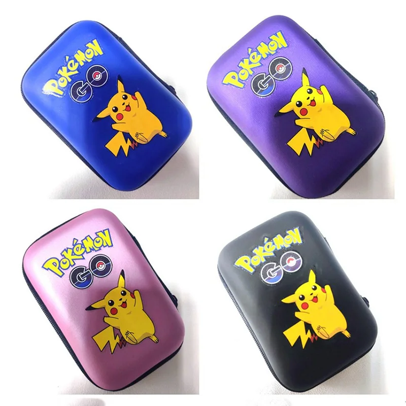 Tarjetas de juego de Pokémon Pikachu, soporte de 50 tarjetas de capacidad, álbum duro, tarjetero, caja de almacenamiento para auriculares, regalos de navidad