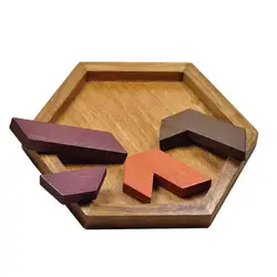 Quebra cabeça de madeira placa de brinquedo educacional crianças tangram forma geométrica jogo brinquedo