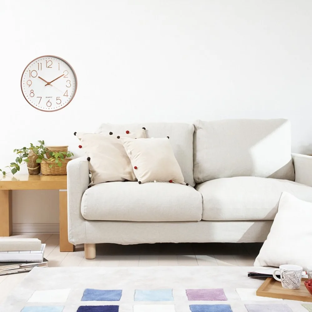 12 Inch Nordic Wall Clock Creative Clock Minimalist Living Room Hanging Clock Bedside Mute Home Decoration Retro Wall Clocks
