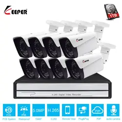 Хранитель H.265 8CH CCTV Системы 5MP POE NVR 4.0MP IP Камера открытый Камера водонепроницаемый Ночное Видение видеонаблюдения Системы 4