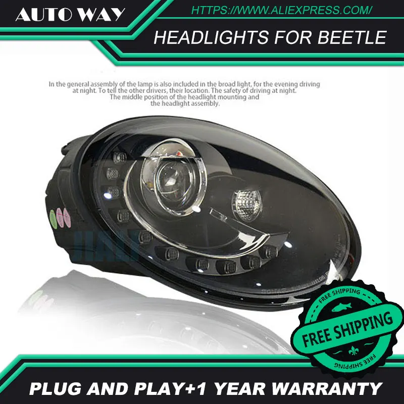 Car Styling Head Lamp case for VW Beetle 1998 2013 Headlights Beetle