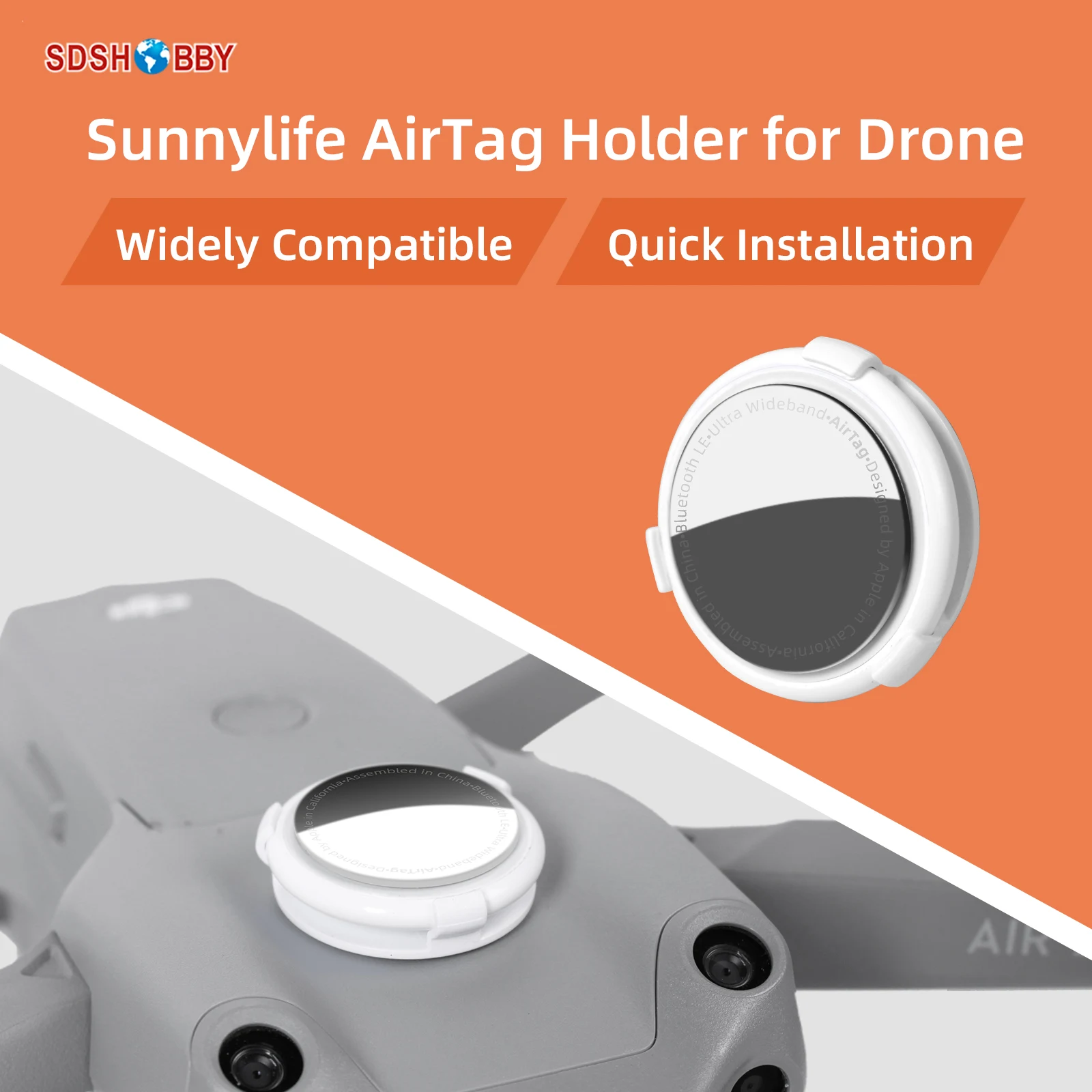Sunnylife Airtag Holder Mount Drone Anti-Perso Per Dji Fpv/Air 2S/Mini 2/Mavic 2/Fimi X8 Mini/Evo Ii