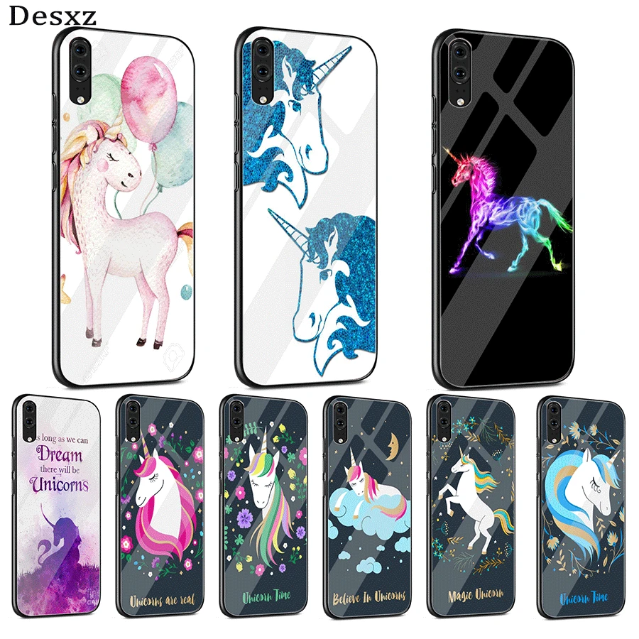 Чехол Gerleek с единорогом на стекло для huawei P30 P10 P20 P Smart mate 20 Pro Lite Y6 Y9 Honor 7A 8X9 10 |