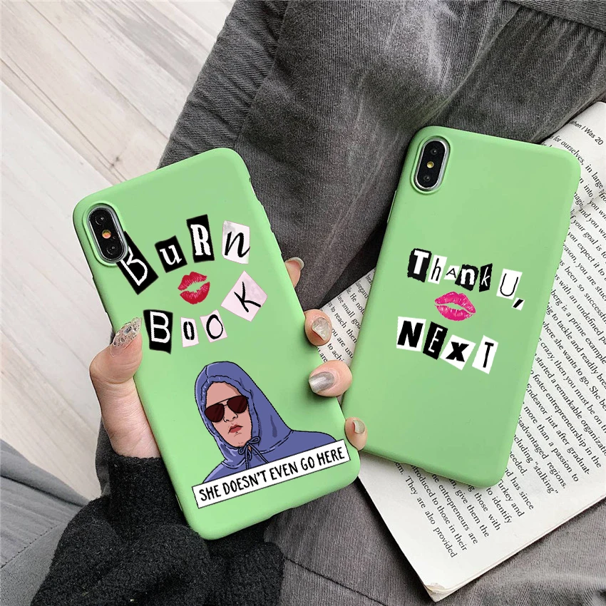 

Thank U, Next Ariana Grande Candy Color TPU Case phone For iphoneX 7 8 XS XR XSMAX Burn Book Mean Girls Kiss Yellow purple Cover