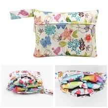 1 шт Многоразовые водонепроницаемые модные принты влажные сухие пеленки мешок двойной карман ткань ручка сумки