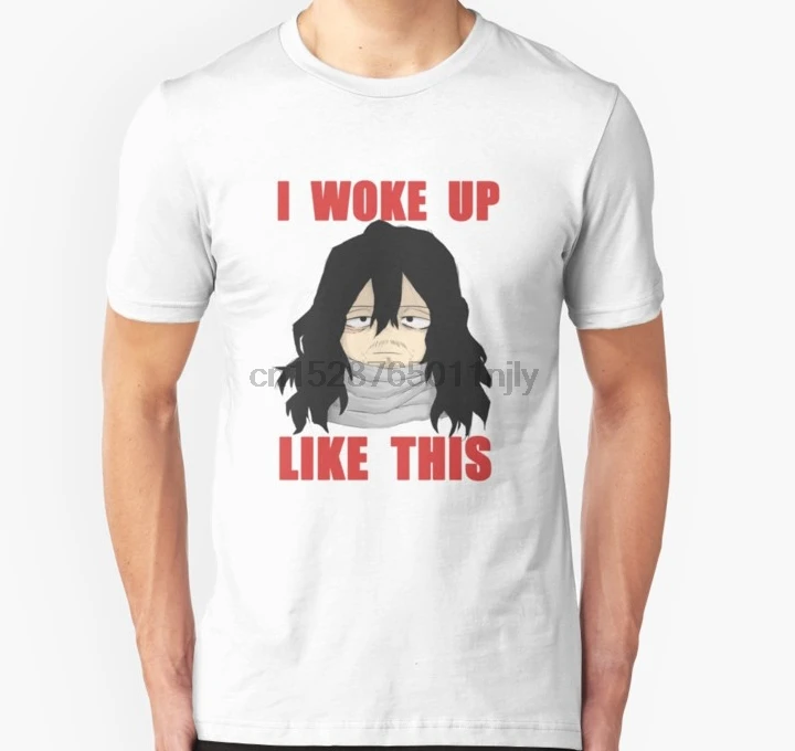 Мужская футболка Aizawa shota Eraserhead I woke up like this Chibi BNHAMHA, унисекс, футболка с принтом, футболки, топы