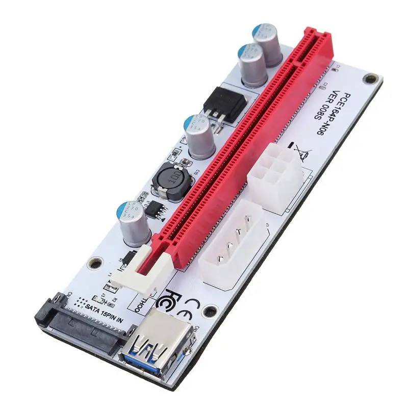 2 шт. USB 3,0 PCI-E Express 1x To 16x удлинитель Riser Card Adapter BTC 8 GPU Miner R17