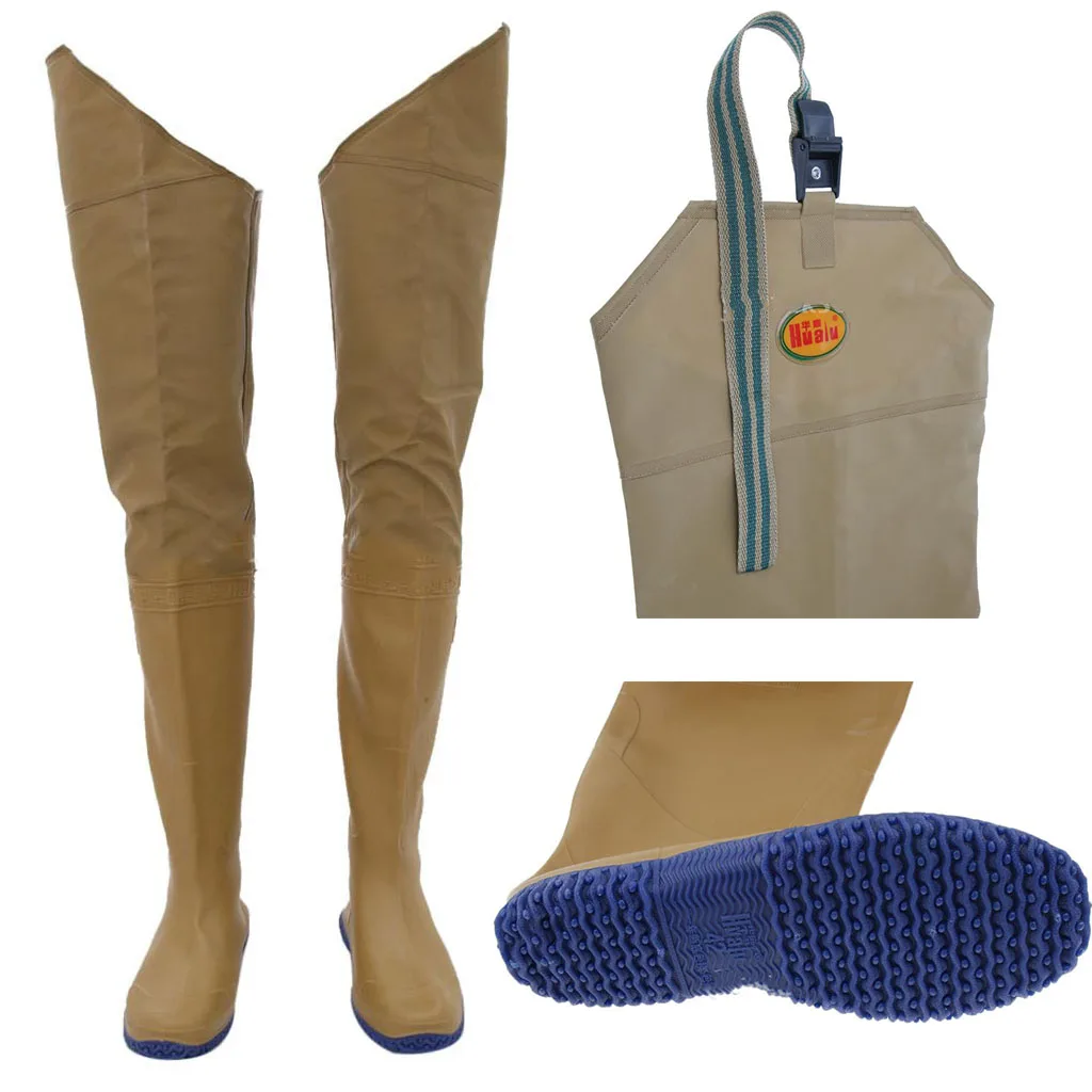 Waterproof Fishing Waders Catch Fish Fishing Pants Shoes Lightweight Overall Hip Wader Wading Boot for Farmer 39 40 45
