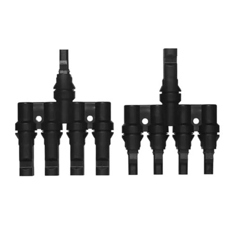 

1 Pair Of MC4 Adapter Male Female T Branch Connector For Solar Panel Reusable Dustproof Tool Parts
