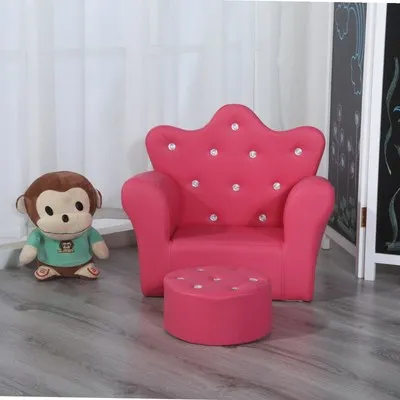 PU rose Детская корона диван прекрасный мультфильм принцесса детский сад мини-диван подарок игрушка диван стул для детский диван детская мебель - Цвет: PU rose