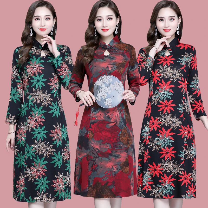 Китайские cheongsam восточные платья элегантные женские модифицированные современные qipao цветочные платья китайское традиционное платье