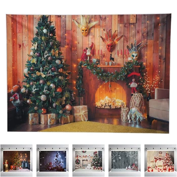 

Christmas Backdrops for Photography Winter Snow Snowman Christmas Tree Baby Party Photo Background Photocall Photo Studio
