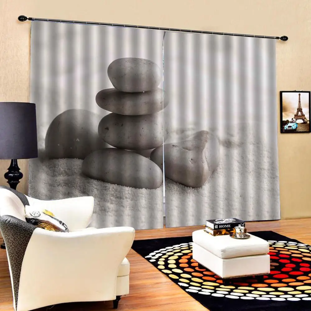 Drapes Living room Bedroom Decor 2 Panels HooksWindow Curtains stone curtains grey curtain