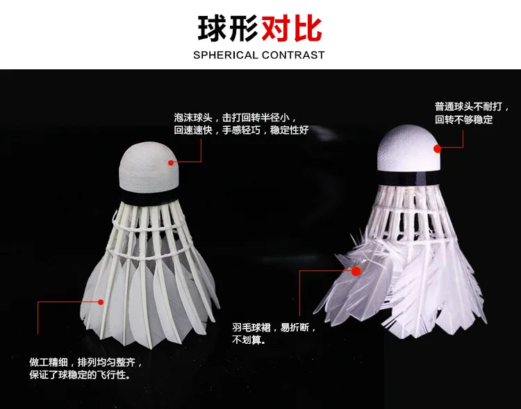 Lighting Badminton Dark Night Colorful LED Lighting Sports Badminton Resistance Night Training Goose Feather Ball 4 Luminous