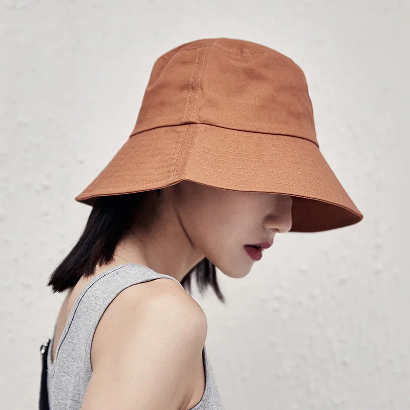 2022 New Bucket Hat Fashion Solid Color Simple Outdoor Beach Sun Hats Women Panama Cap Ladies Girls Fisherman Caps hat bucket