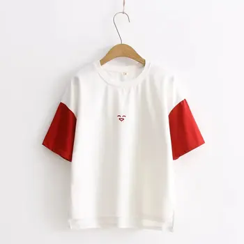 

2018 summer wear new style loose T-shirt girl short sleeves regular short