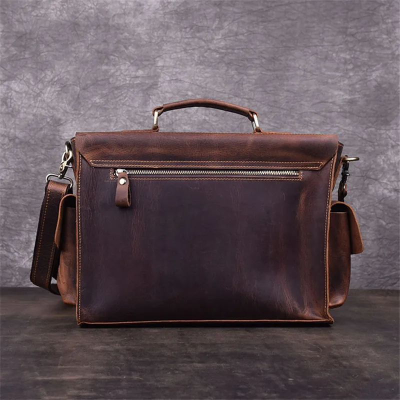 PNEME ретро натуральная кожа мужской портфель сумки crazy horse воловья сумка для ноутбука Высокое качество Бизнес работы сумки-мессенджеры