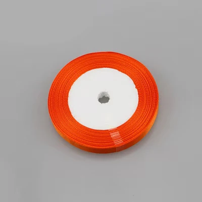 1 см широкая лента для розы упаковка для подарка с медведем коробка Свадьба Рождественская вечеринка украшения «сделай сам» ленты для поделок упаковочные принадлежности 22 м/рулон - Цвет: orange 1 roll