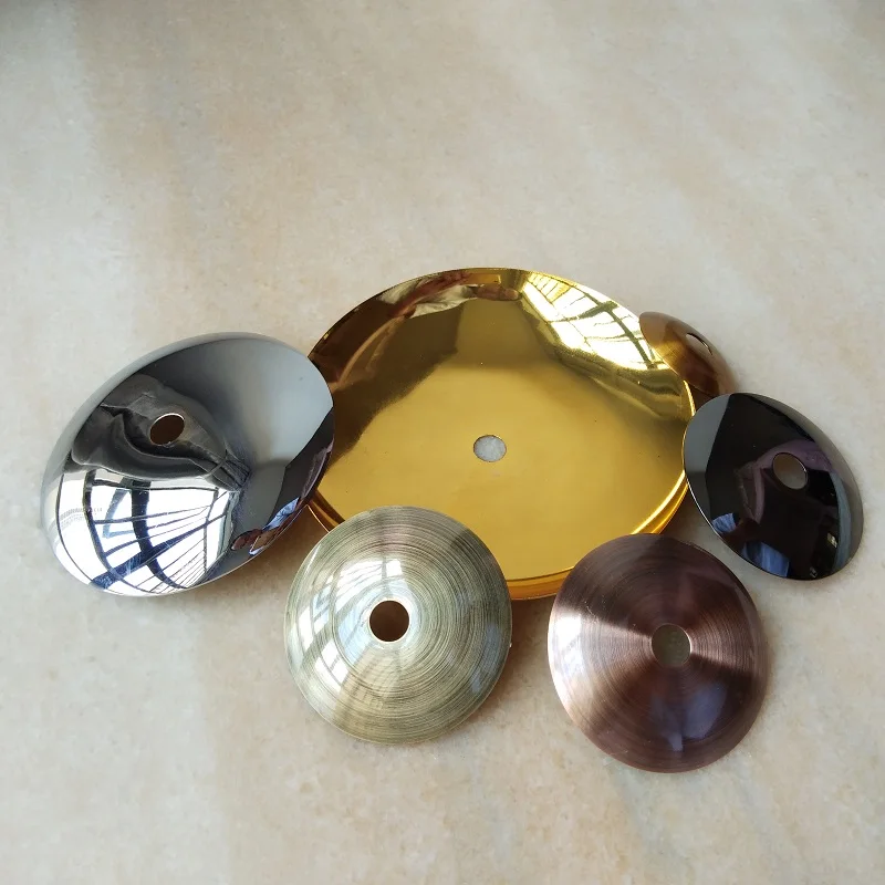 30/40/50/60/80/90/100/120/140/160mm Metal cap arc cover metal disc. plated flying saucer DIY lighting accessories 5pieces/lot