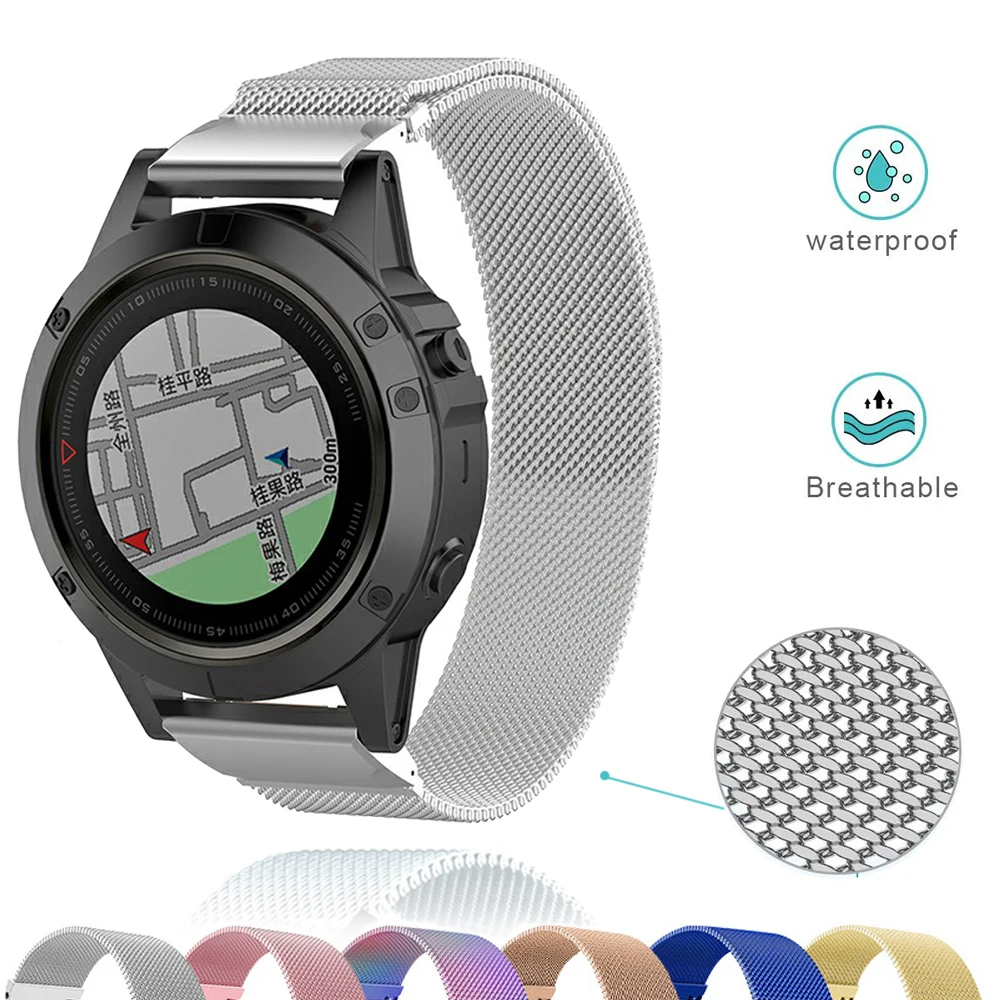 Металлический ремешок для Garmin Fenix 6S 6X 6 Pro 5X 5 5S 3HR быстросъемный браслет из