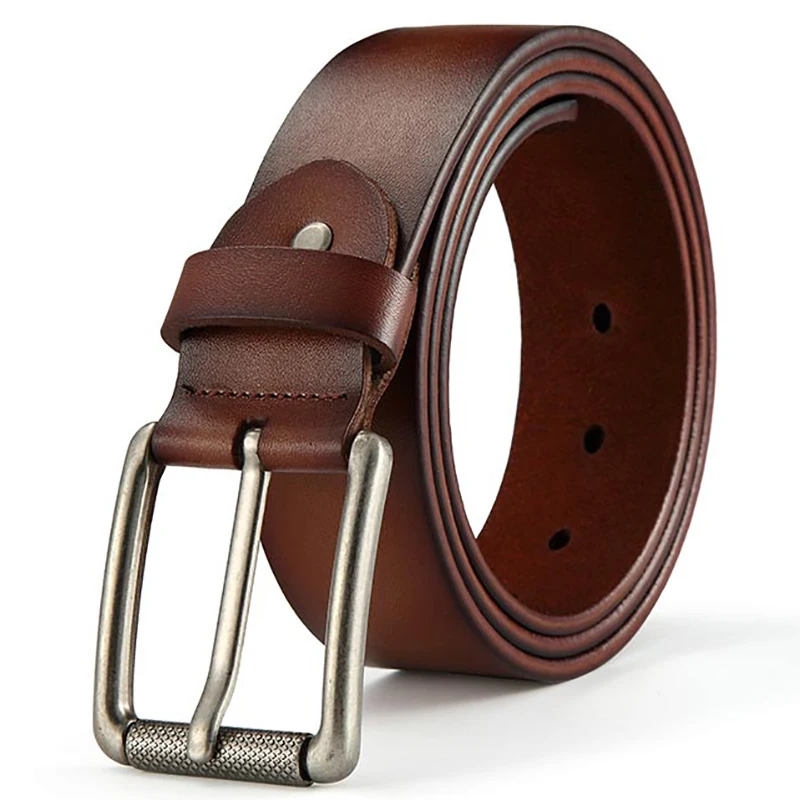 Men Causal High Quality Genuine Leather Belt New Fashion Simple Classic Vintage Style Pin Buckle Male 90-125cm | Аксессуары для