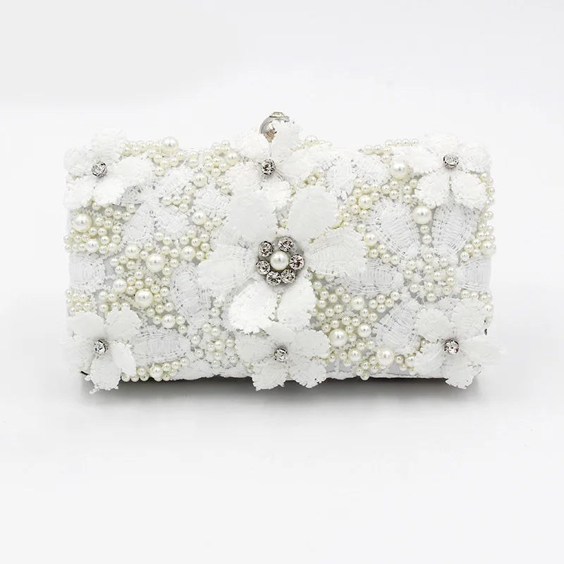 

Evening Bag Handmade Sewing Lace Pearl Carrying Evening Bag Korean-style WOMEN'S Evening Bag