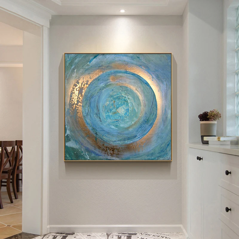 

Abstract Blue Painting Oil Painting on Canvas Scandinavian Posters and Prints Cuadros Wall Art Pictures For Living Room