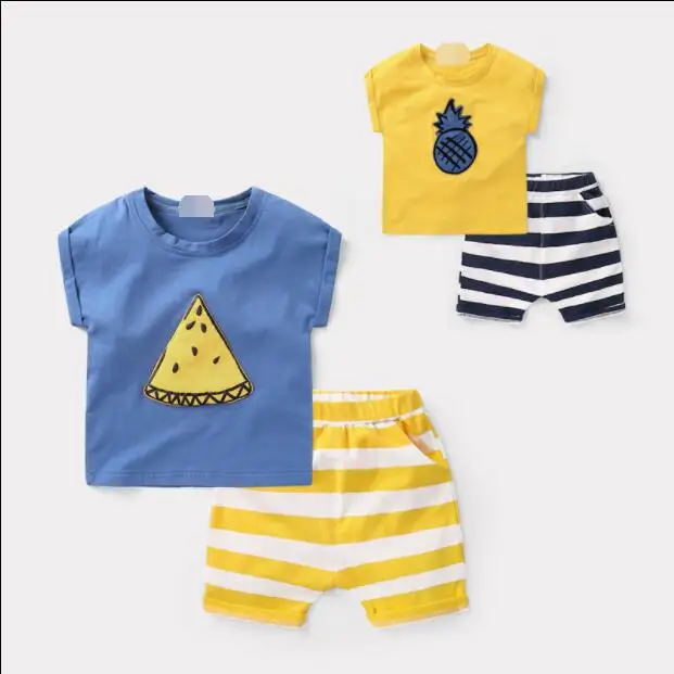Лидер продаж Новинка 2019 г. комплект с короткими рукавами для мальчиков Летнее