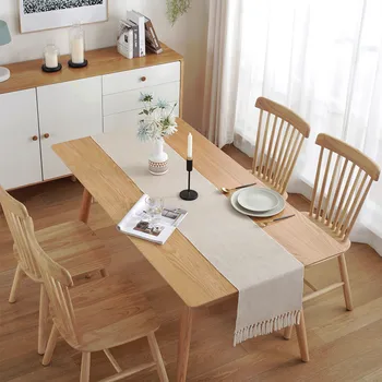 

Solid Color Table Runner with Tassel 38cm Width Longer Table Cover Modern Room Decor caminos de mesa modernos T248
