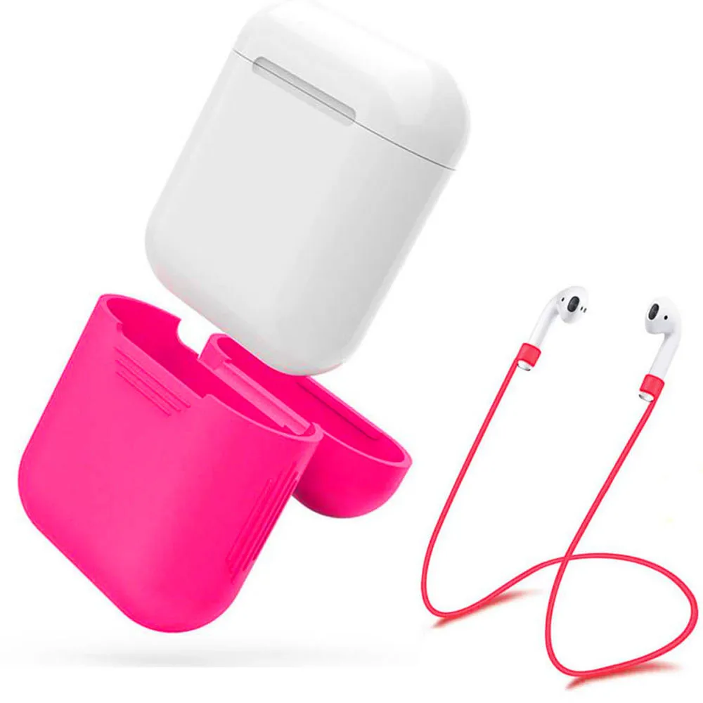Силиконовый защитный чехол+ провод против потери для Apple для airpods 8,29