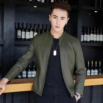 

Genuine Leather Jacket Men Spring Autumn Real Sheepskin Coat Motorcycle Leather Jacket Mens Clothing Chaqueta