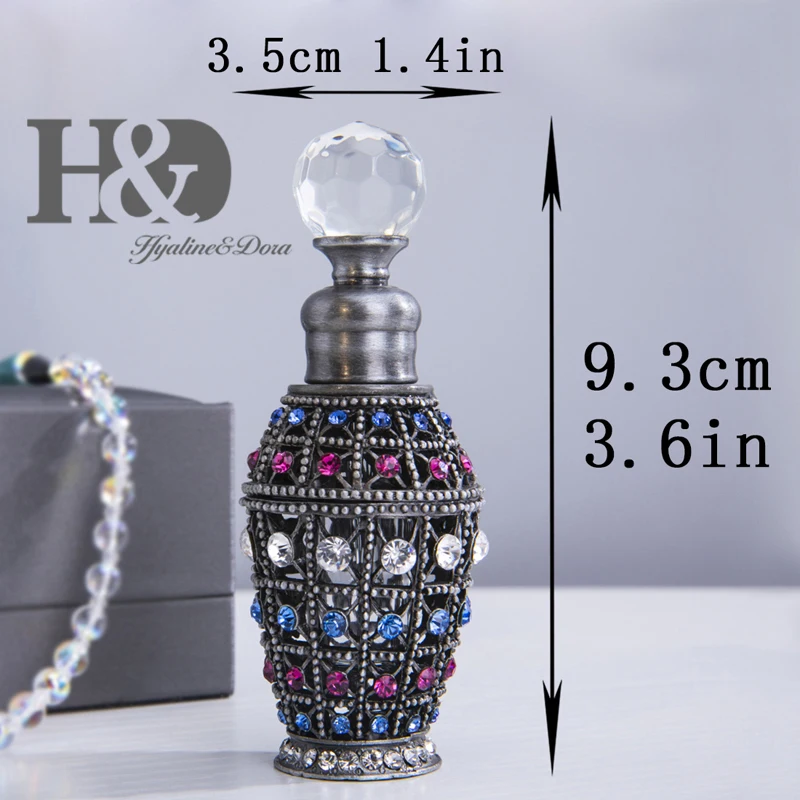 H&D, 2 стиля, викторианский стиль, стеклянный пустой многоразовый флакон для духов с кристаллами, декоративный античный контейнер для эфирного масла, подарок