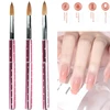 ANGNYA 1 Pcs Acrylic Nail Art Brush Kolinsky Sable Hair Brush Manicure Powder Crystal Handle Pro Nail Drawing Pen Nail Art Tools 2