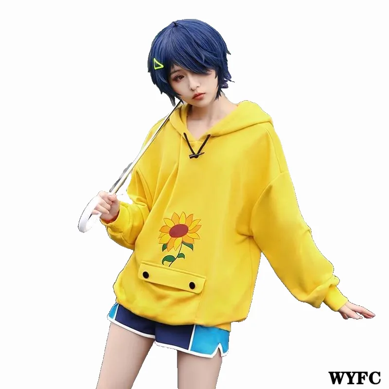 Anime Wonder Egg Priority Ohto Ai Cosplay Costumes Hoodie Yellow Sunflower 