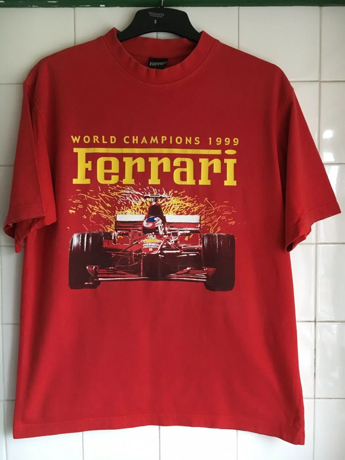 Большая уличная Мужская рубашка Ferrari World Harajuku S 1999 винтажная футболка Grand Prix 44