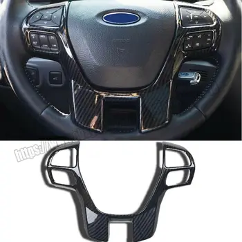 

For Ford Ranger Everest Car Steering Wheel Frame Cover Trim Carbon Fiber ABS 1PC