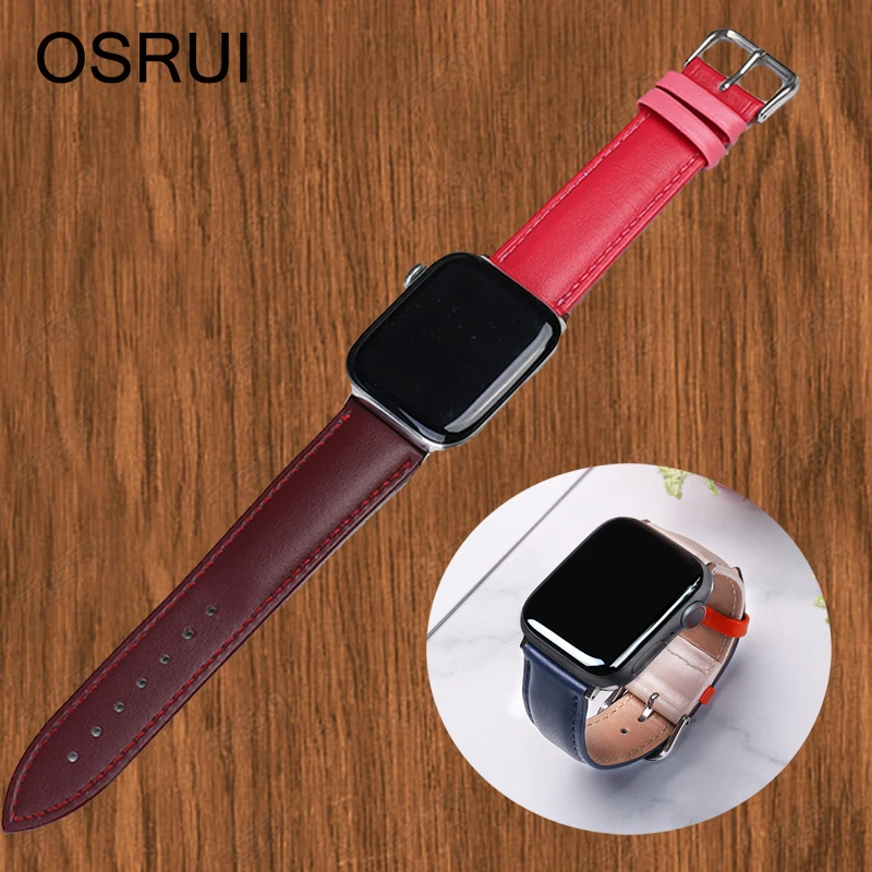 Ремешок для apple watch ремешок 44 мм 40 5 4 3 2 1 классический кожаный браслет correa часов iwatch