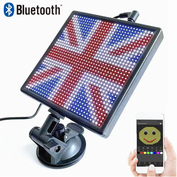 12v P4 RGB Bluetooth LED display board APP programmable 32x32 matrix GIF  animation smile Expression LED Screen signal light _ - AliExpress Mobile