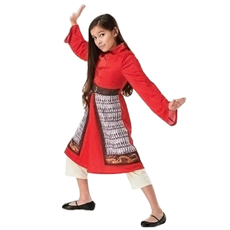 Movie Hua Mulan Dress for girls Cosplay Costumes Chinese Heroine Halloween Kids Party Fancy Outfit | Тематическая одежда и