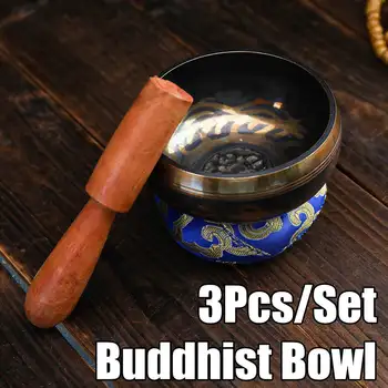 

Silent Mind Tibetan Singing Bowl Set Antique Design With Dual Surface Mallet and Silk Cushion Promotes Peace Chakra Healing