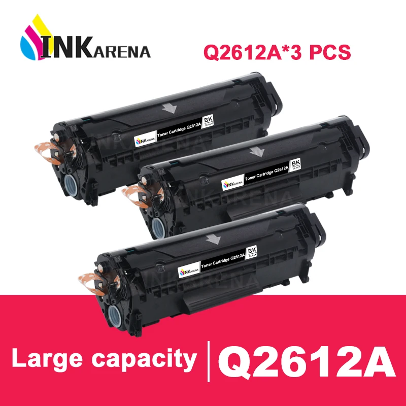 INKARENA 3 шт. Q2612A q2612 2612 тонер-картридж hp 2612a для LaserJet 1010 1012 1015 1020 3015 3020 3030 3050 1018 1022 1022N |