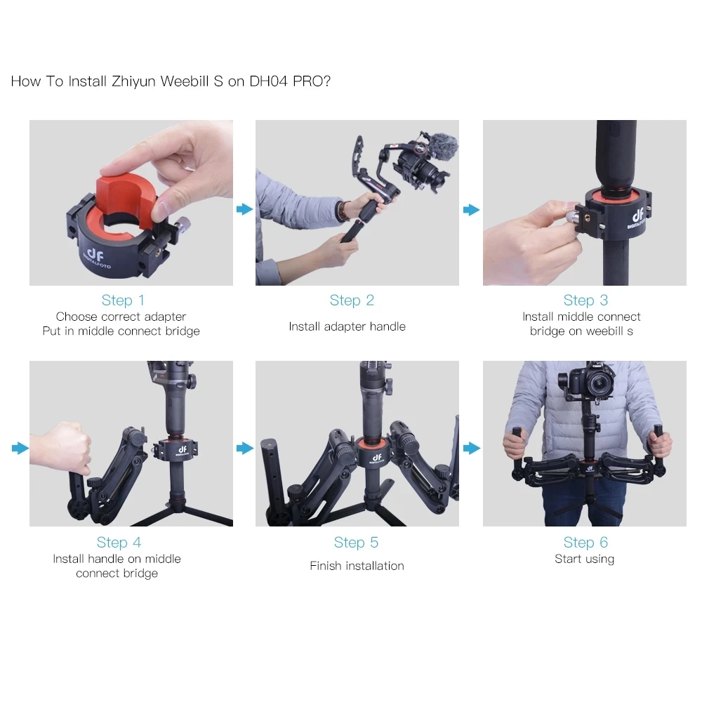 DH04 Pro Z ось пружина двойная ручка gimbal hold Arm для ZHIYUN Crane 2/3/3S DJI Ronin S/SC MOZA AIRCROSS Air 2 Weebill S &