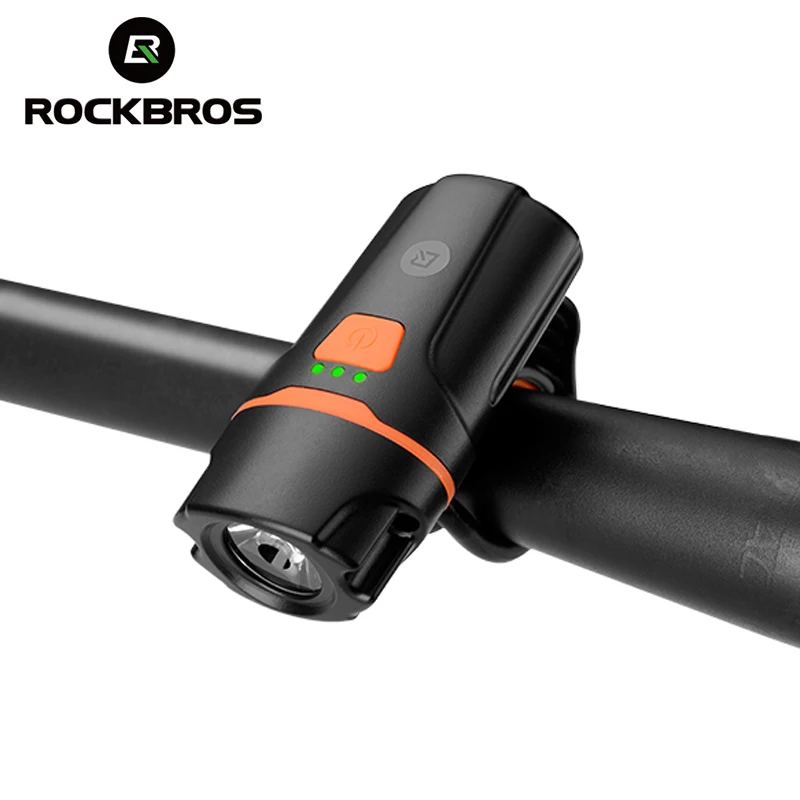 ROCKBROS велосипедный светильник-вспышка, перезаряжаемый светильник, водонепроницаемый головной светильник, велосипедный фонарь, внешний аккумулятор для велосипеда, аксессуары для переднего велосипеда