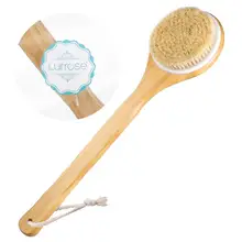 Отшелушивающая деревянная массаж тела душ щетка натуральная щетка для ванны из натуральной щетины SPA женщина мужчина уход за кожей сухая щетка для тела