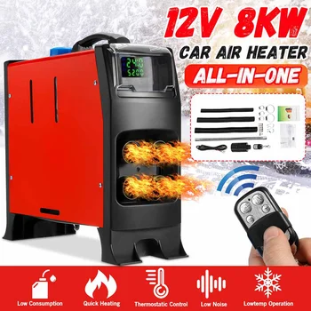 

5-8KW Adjustable Car Heater All in One 12V Diesel Air Heater 4 Holes New LCD Monitor Parking Heater Quick Heat For Truck RV Bus